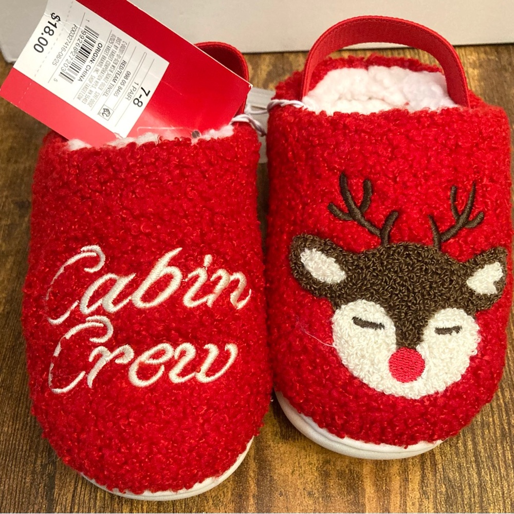 Toddler Cabin Crew Scuff Slippers - Wondershop™ Red Size 7T-8T
New